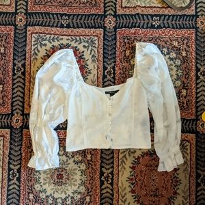 Forever 21 Corset Top Puffy Sleeve